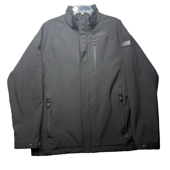 Tech By Tumi Men's Softshell Zip Jacket Black Sz M Zippered Pockets Windbreaker - Picture 1 of 10